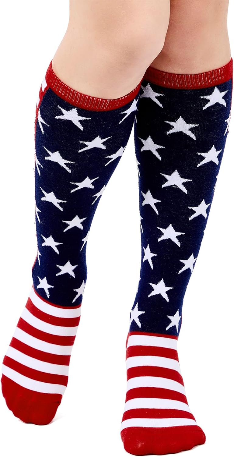 Zando 2 Pairs Knee High Socks for Women Striped Long Tube Athletic Soccer Socks for Casual Outdoor Sport - Image 2